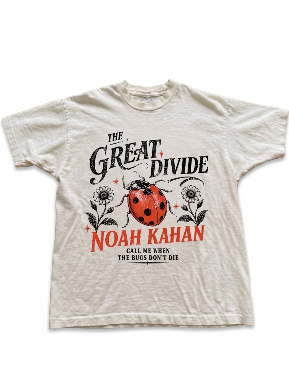 Noah Kahan The Great Divide Ladybug White Band T-Shirt